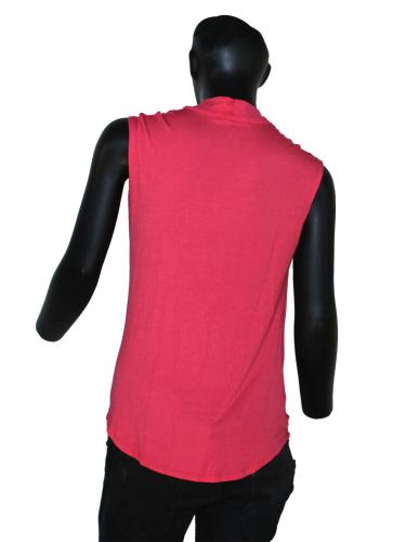 Jacky & Jamie Draped Neckline Casual Pink Top