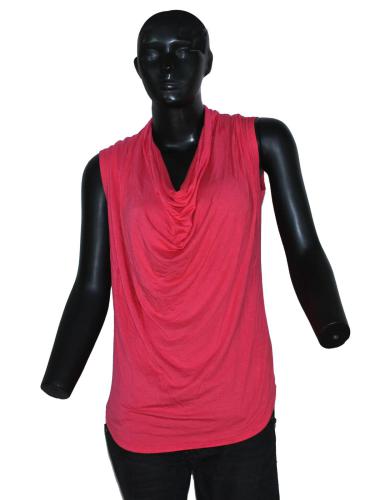 Jacky & Jamie Draped Neckline Casual Pink Top