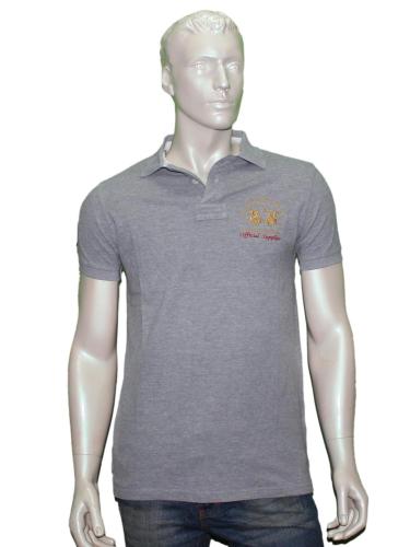 La Martina Grey Collared T-Shirt